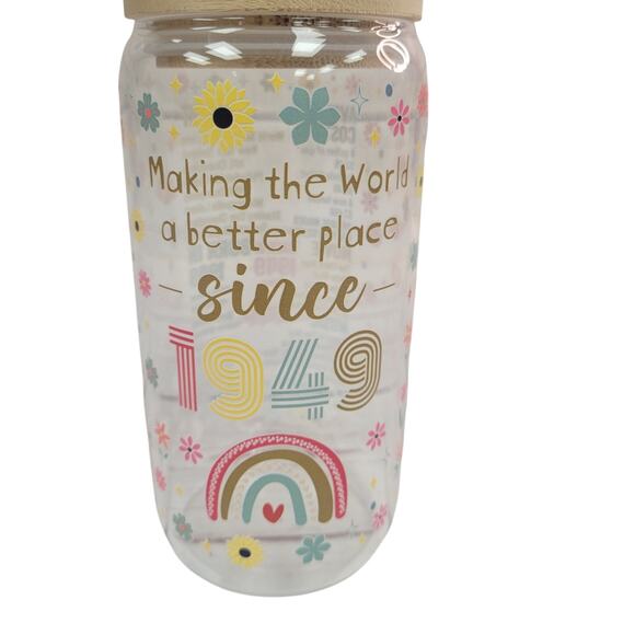 Unbranded Other - Vintage Inspired Glass Jar with Straw and Lid Year 1949